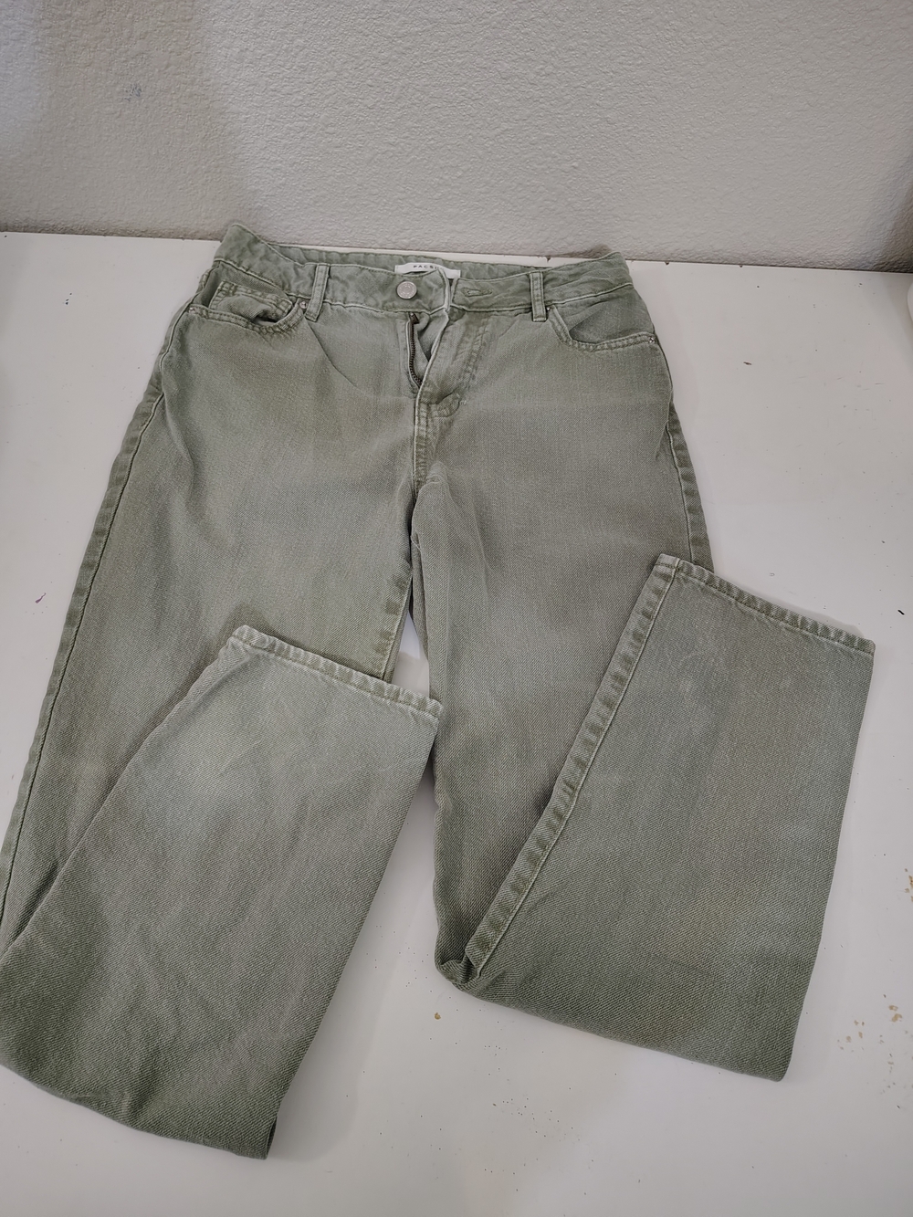 Pacsun Green Women's Straight Leg Mom Jeans 4/25 Sage Denim Classic Traditional